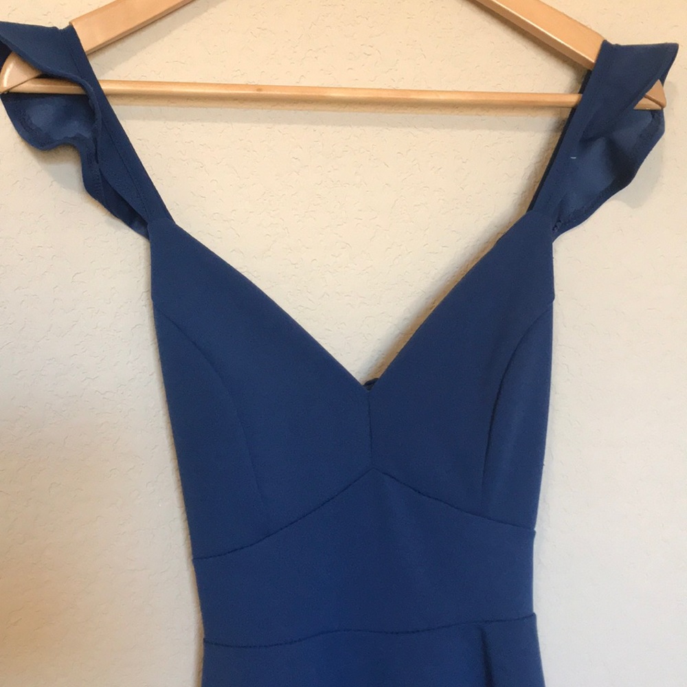 Dark blue short dress with open back - Picture 2 of 4